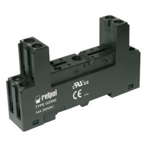 GZS80 SOCKET 10A 300V AC FOR RM84,85,87L,87P,RMB841,851 BLACK SCREW TERMINALS FOR RAIL OR PLATE