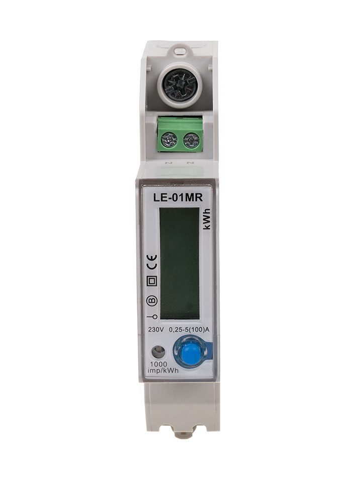 LE-01MR LICZNIK ENERGII ELEKTRYCZNEJ 1F RS-485 LCD 100A REJESTRACJA U, I, F, P, Q MID