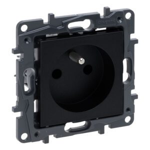 NILOE STEP MODULE BLACK SOCKET 1X S/U SCREW TERMINALS 16A 250V