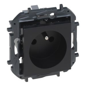 NILOE STEP MODULE BLACK SOCKET 1X S/U SPRING TERMINALS 16A 250V