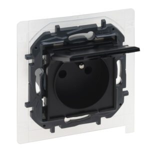 NILOE STEP - SOCKET 2P+Z IP44, SCREW TERMINALS, WITHOUT COVER - BLACK COLOR