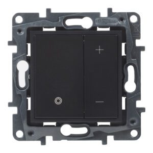 NILOE STEP MODUŁ CZARNY ŚCIEMNIACZ PRZYCISKOWY 2-PRZEWODOWY 5-75W/ 3-400VA/ 3-200VA ŚRUBOWE 230V