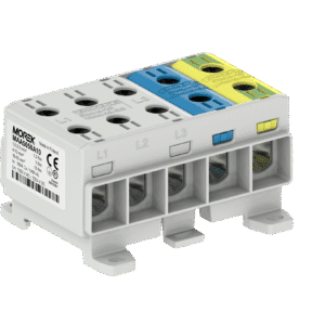RAIL CONNECTOR THROUGH 5X GRAY, BLUE, YELLOW/GREEN 5X1XAL/CU 1.5–50 MM2 1500V UNIVERSAL TERMINAL