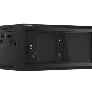 19" WALL-MOUNTED RACK INSTALLATION CABINET 4U 600X450 BLACK (FLAT PACK) V2
