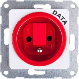 OPTIMA MODUŁ BIAŁY/ CZERWONY GNIAZDO 1X Z/U DATA Z KLUCZEM ZACISKI ŚRUBOWE 16A 250V