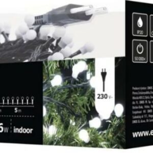 CHRISTMAS LIGHTS 100 LED CW 5M IP20 CHERRY GREEN CABLE