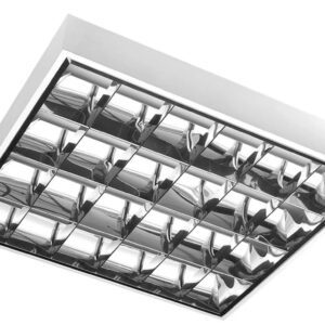G-TECH WHITE RASTROWA LUMINAIRE NT 4X G13 T8/ 18W IP20 600X600 STEEL SHEET LED TUBES