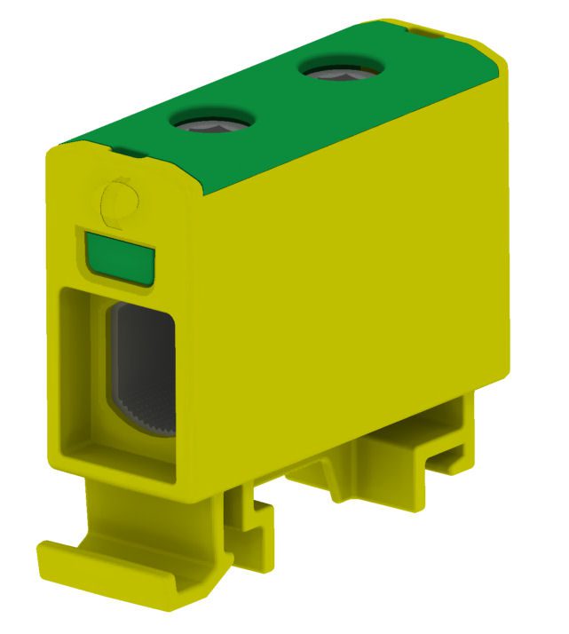 RAIL CONNECTOR THROUGH 1X AL/CU 1.5-50.0MM2 1000V AC/ 1500V DC UNIVERSAL TERMINAL YELLOW