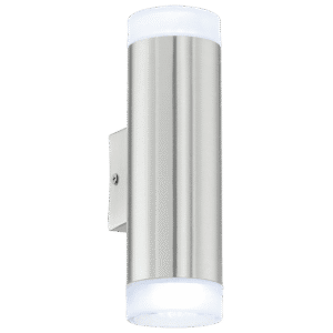 RIGA-LED STAL NIERDZEWNA/ SATYNA OPRAWA ŚCIENNA KINKIET 2X GU10/ 2.8W IP54 TWORZYW