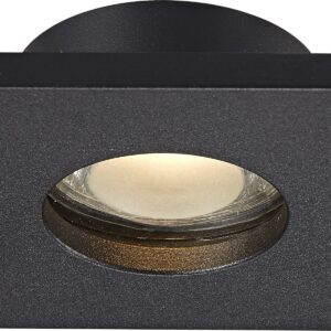 CHIPO CZARNY OPRAWA SUFITOWA PT 1X GU10/ 50W IP54 ALUMINIUM/ SZKŁO