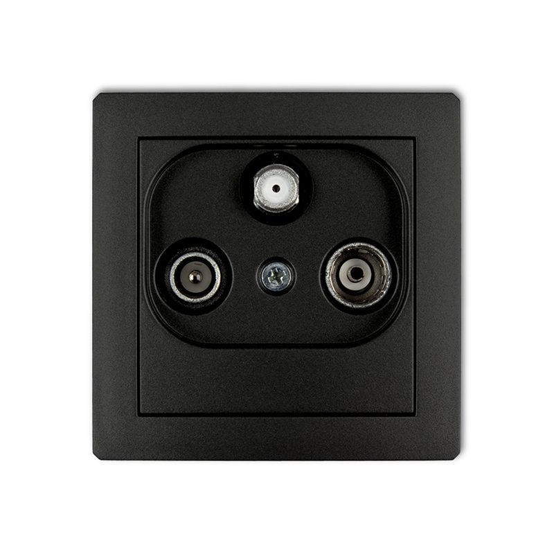 DECO MODUŁ CZARNY MAT GNIAZDO RTV-SAT KOŃCOWE 1.5DB