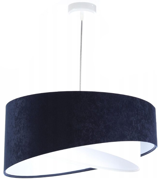 NESSA GRANATOWY/ BIAŁY/ SREBRNY OPRAWA WISZĄCA 1X E27/ 60W IP20 TKANINA/ TWORZYWO