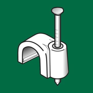 FLOP- 4/100 UCHWYT KABLOWY Z GWOŹDZIEM OKRĄGŁY BIAŁY YTKSY 3X2X0.5