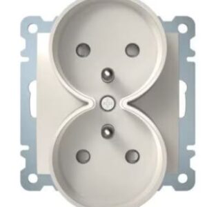 B.KWADRAT CREAM MODULE SOCKET 2X Z/U ONE PLATFORM SCREW TERMINALS 16A 250V