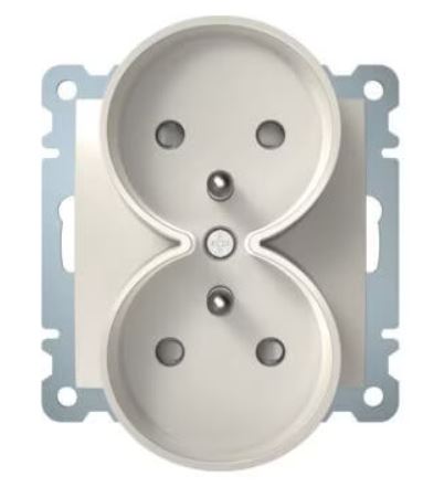 B.KWADRAT CREAM MODULE SOCKET 2X Z/U ONE PLATFORM SCREW TERMINALS 16A 250V