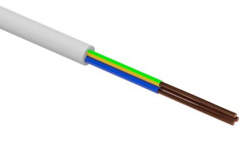 H03VV-F OMY 3X 1.5 ŻO BIAŁY PRZEWÓD MIESZKANIOWY OKRĄGŁY MIĘKKI 300/300V BĘBEN