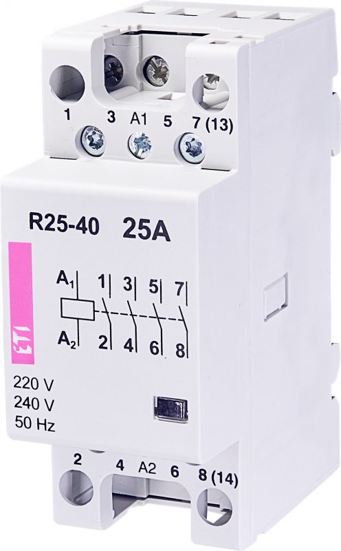 R 25-40 STYCZNIK MODUŁOWY 25A 4P 4Z 2M 230V AC ETICON