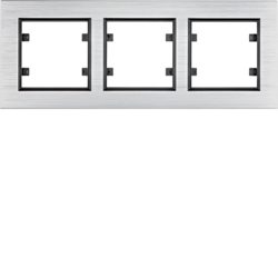 LUMINA PASSION SREBRNY ALUMINIUM METAL RAMKA 3X POZIOMA