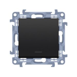 SIMON 10 MODULE BLACK MATT 1-POLAR SWITCH BACKLIT LED SCREW TERMINALS 10AX 250V