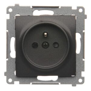 SIMON 54 MODUŁ ANTRACYT GNIAZDO 1X Z/U Z PRZESŁONAMI ZACISKI SPRĘŻYNOWE 16A 250V