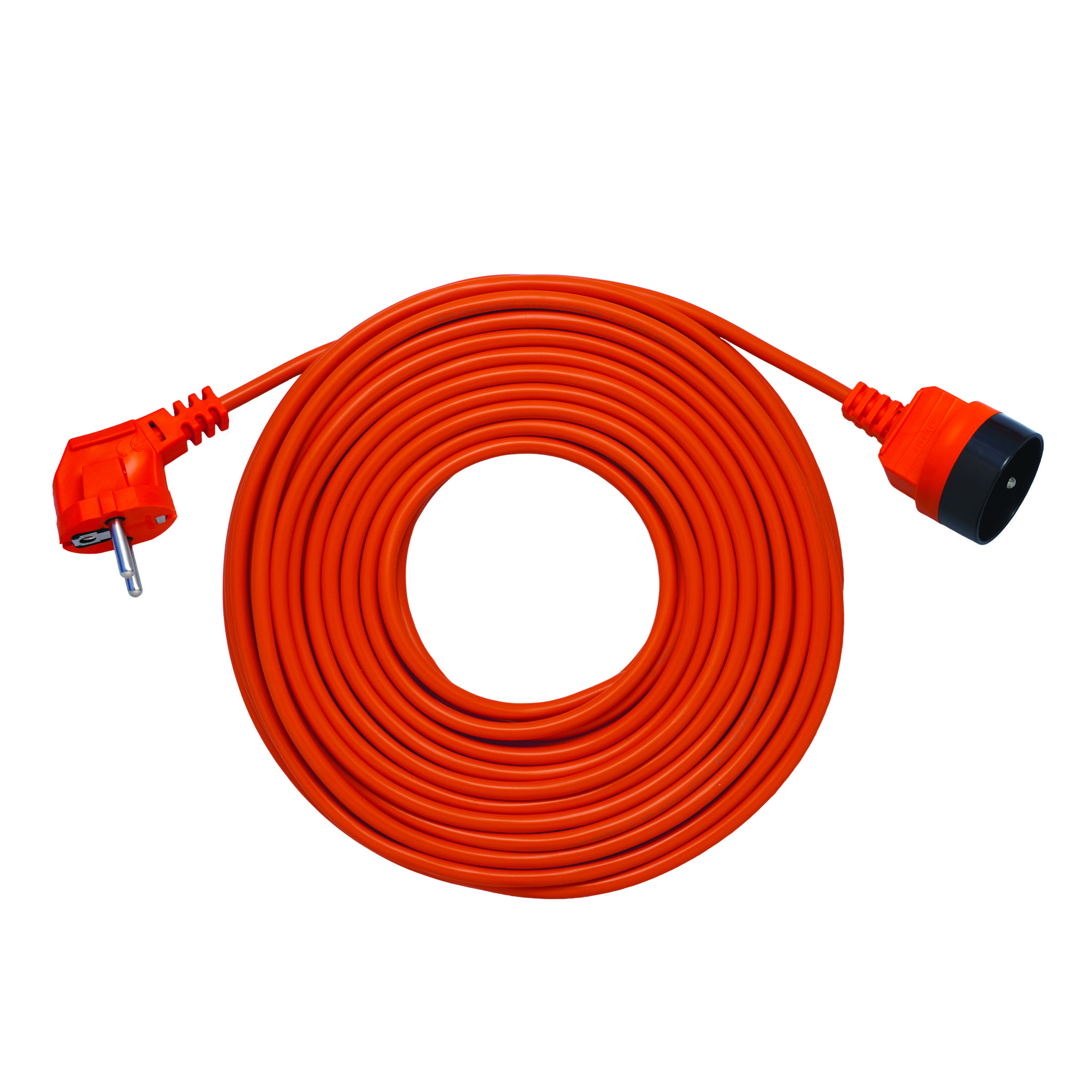 PK-1010 PRZEDŁUŻACZ OGRODOWY 1X B/U OKRĄGŁY WTYCZKA KĄTOWA 10M H05VV-F 2X1.0 POMARAŃCZOWY