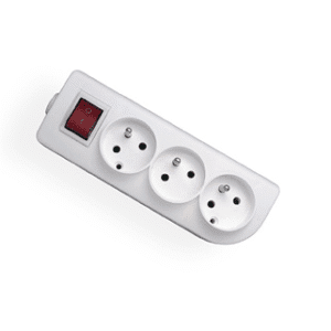 GN-30W GNIAZDO PRZENOŚNE 3X Z/U OKRĄGŁE 16A WYŁĄCZNIK PODŚWIETLANY BIAŁY