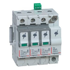 ON300 OGRANICZNIK PRZEPIĘĆ T1+T2 B+C 3P+N 4M 12.5/60KA + STYK ALARMOWY TT, TNC, TNS