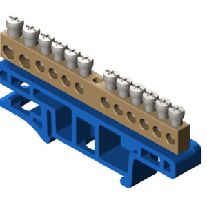 LZ-12/N LISTWA ZACISKOWA ZEROWA 12-TOROWA NIEBIESKA NA TH35
