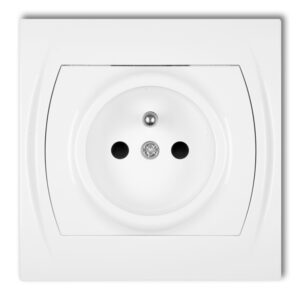 LOGO BIAŁY GNIAZDO 1X Z/U Z PRZESŁONAMI ZACISKI ŚRUBOWE 16A 250V