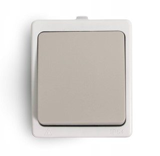 AQUALUX SZARY PRZYCISK NT "DZWONEK" ZACISKI ŚRUBOWE 10A 250V