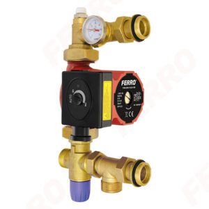 GRUPA MIESZAJĄCA DO ROZDZIELACZA 1" Z ZAWOREM TERMOSTATYCZNYM 3-DROGOWYM I POMPĄ ELEKTRONICZNĄ 25-6