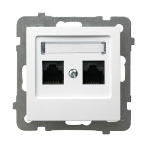 AS WHITE MODULE COMPUTER SOCKET 2X UAE 8 CAT.5E UTP KRONE STRAIGHT