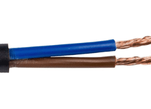 H03VVH2-F OMYP 2X 0.5 CZARNY PRZEWÓD MIESZKANIOWY PŁASKI MIĘKKI 300/300V