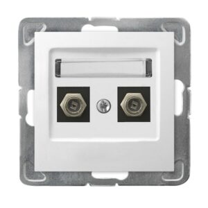 GNIAZDO 2X TV TYP F SERIA IMPRESJA KOLOR BIAŁY