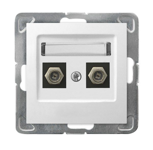 GNIAZDO 2X TV TYP F SERIA IMPRESJA KOLOR BIAŁY