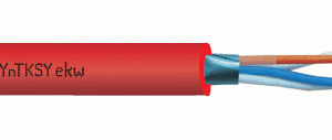YNTKSYEKW 2X2X0.8 CZERWONY KABEL SYGNALIZACJI POŻARU DRUT 150/250V KL.1 EKRAN UNIEPALNIONY BĘBEN