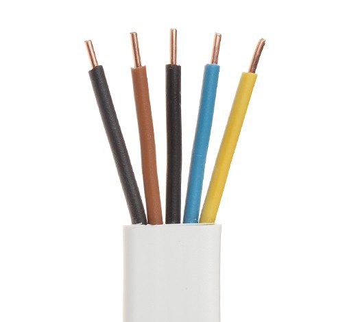 YDYP 5X 1.5 ŻO BIAŁY PRZEWÓD INSTALACYJNY PŁASKI DRUT 450/750V KL.1