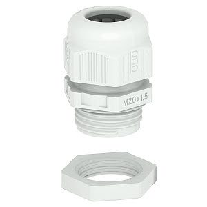 M32 CABLE GLAND METRIC IP68+ NUT LGR POLYAMIDE LIGHT GRAY V-TEC