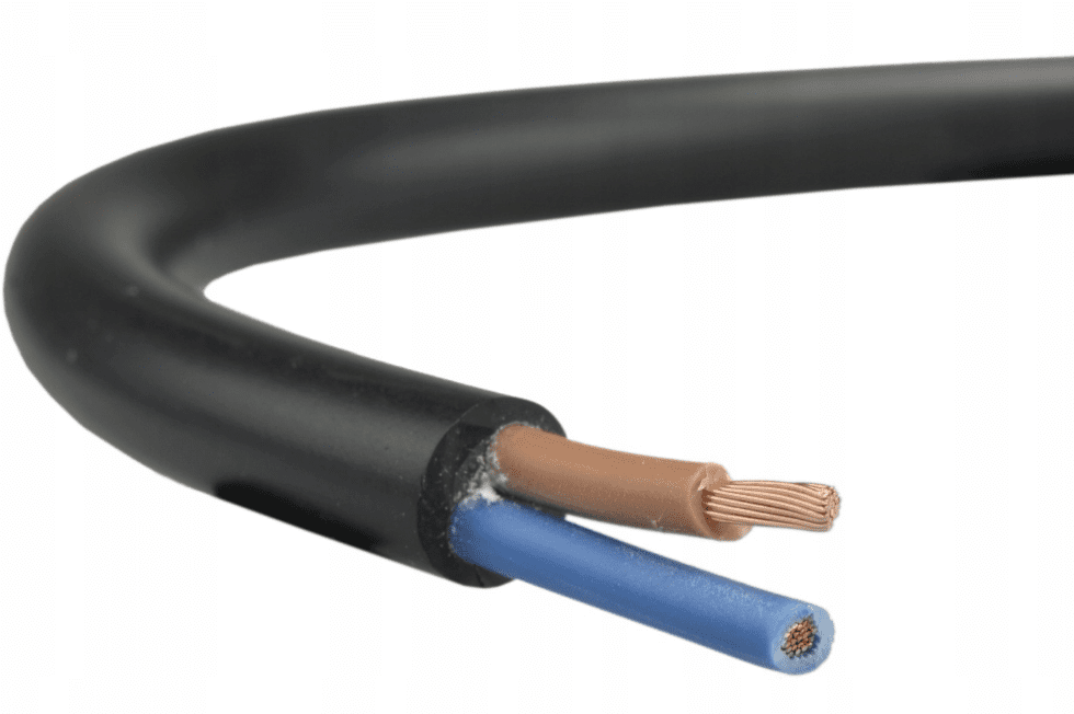 H03VV-F OMY 2X 0.5 CZARNY PRZEWÓD MIESZKANIOWY OKRĄGŁY MIĘKKI 300/300V