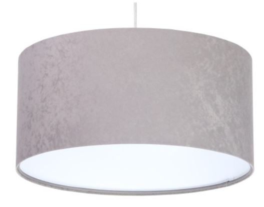 KAMELIA SZARY/ BIAŁY OPRAWA WISZĄCA 1X E27/ 60W IP20 TKANINA WELUROWA/ TWORZYWO