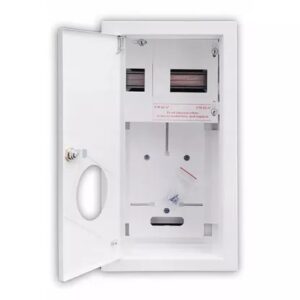 RW-6NNT1F+6S ROZDZIELNIA METALOWA LICZNIKOWA PT PŁYTKA 1F 6M 430X210X135 IP30 DRZWI ZAMEK BIAŁY