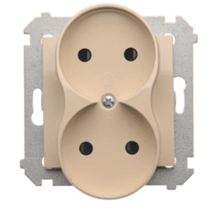 GNIAZDO 2X Z/U Z PRZESŁONAMI ZACISKI ŚRUBOWE 16A 250V