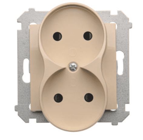 DOUBLE SOCKET WITH SHUTTERS SCREW TERMINALS 16A 250V