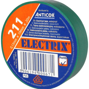 211P 19X20 TAŚMA IZOLACYJNA 19MM 20M PVC ZIELONY