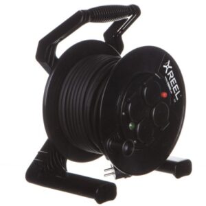 XREEL PRZEDŁUŻACZ BĘBNOWY 4X Z/U 40M IP20 H05RR-F 3X2.5 WTYCZKA GUMOWA 16A+ TERMIK