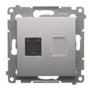 SIMON 54 MODUŁ SREBRNY MAT GNIAZDO KOMPUTEROWE 1X UAE 8 CAT.6 UTP Z OSŁONĄ PRZECIWKURZOWĄ PŁASKIE