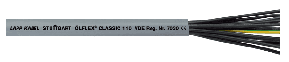 OLFLEX CLASSIC 110 3G 0.5 ŻO SZARY PRZEWÓD STEROWNICZY LINKA 300/500V BĘBEN KL.5 OLEJ NUMEROWANE