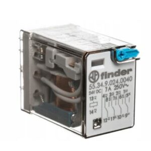 F55-34-9-024-0040 PRZEKAŹNIK PRZEMYSŁOWY 7A 4P 24V DC DO GNIAZD+WSKAŹNIK MECH, PRZYCISK TEST