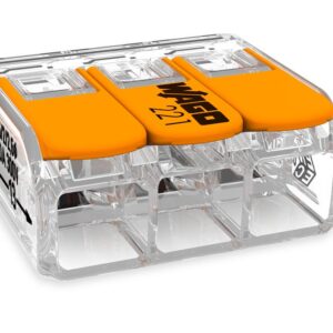 SZYBKOZŁĄCZKA UNIWERSALNA 3x0.5-6mm2 TRANSPARENTNA/POMARAŃCZOWA