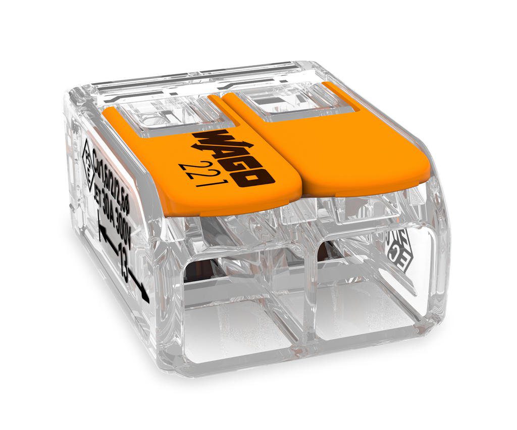SZYBKOZŁĄCZKA UNIWERSALNA 2X 0.5-6.0MM2 TRANSPARENTNA/POMARAŃCZOWA